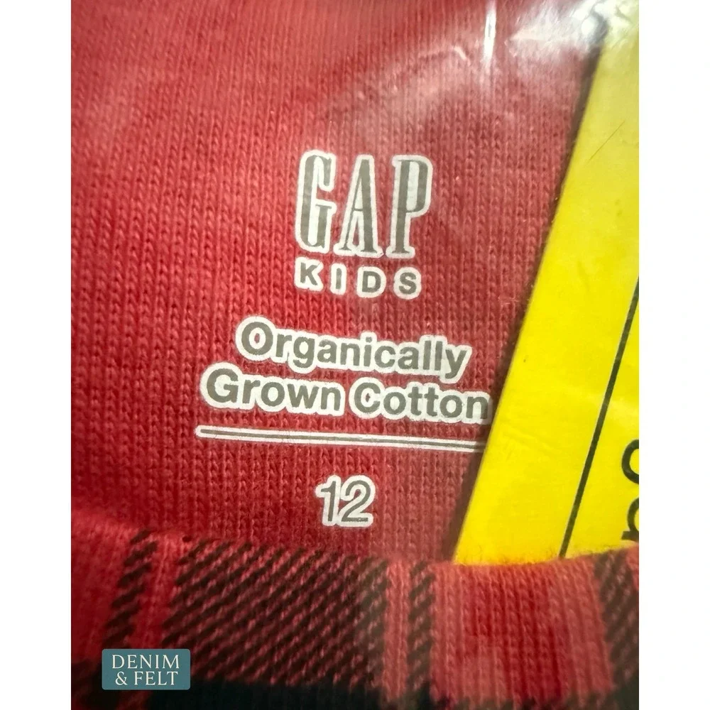 NEW‎ Gap Baby Organic Cotton Red Plaid Holiday PJ Set Christmas Size 12
